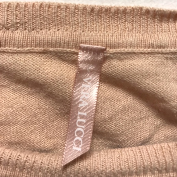 Vera Lucci Size Fits Most Cream Navy Blue Crop Top - Picture 2 of 4